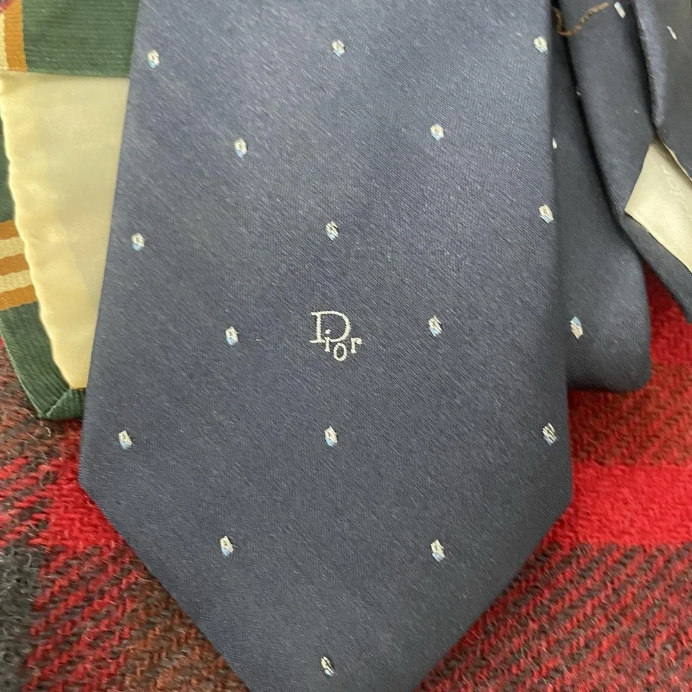 Designer Tie Lot Christian Dior Brooks Brothers Mens One Size Multicolor Silk